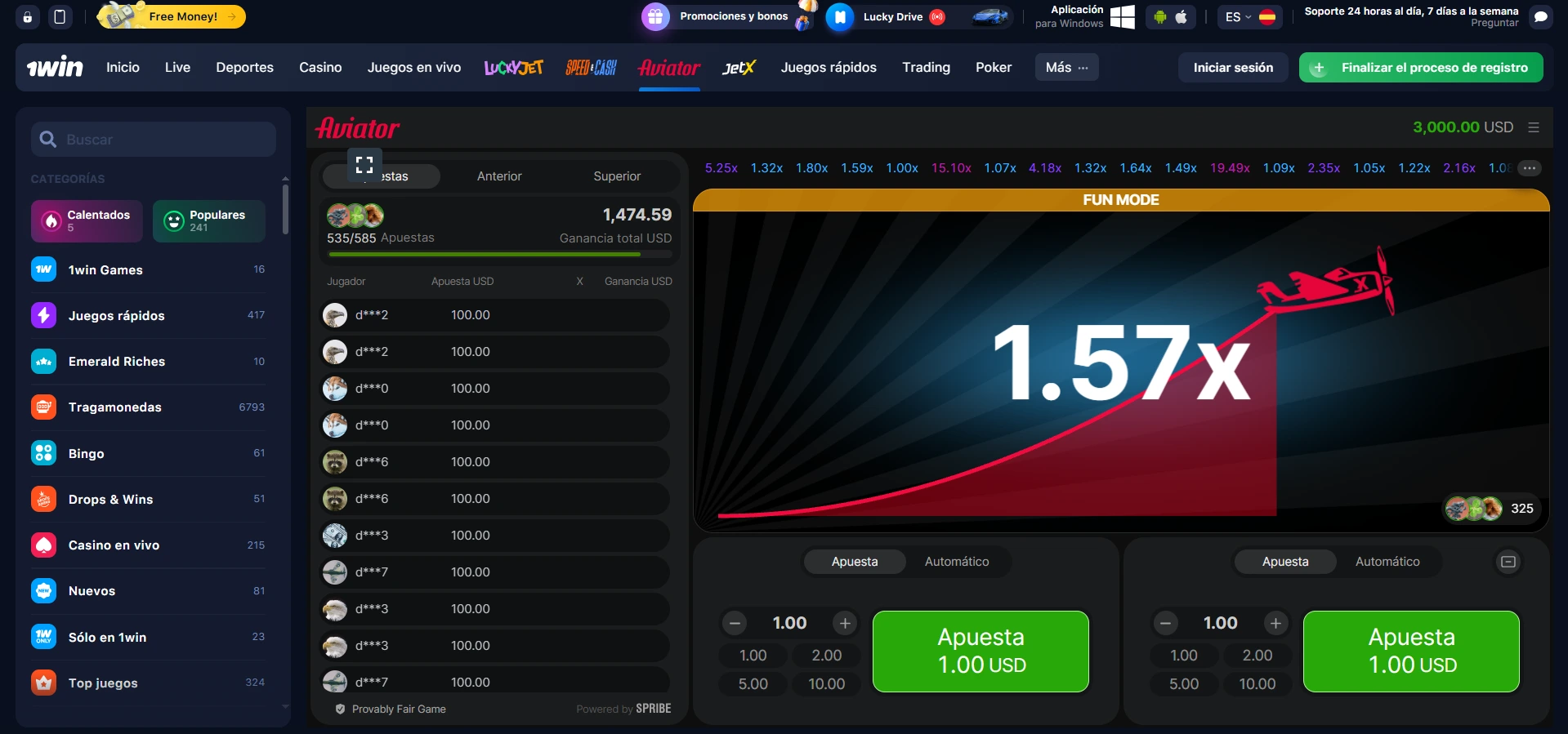 aviator 1win gameplay win