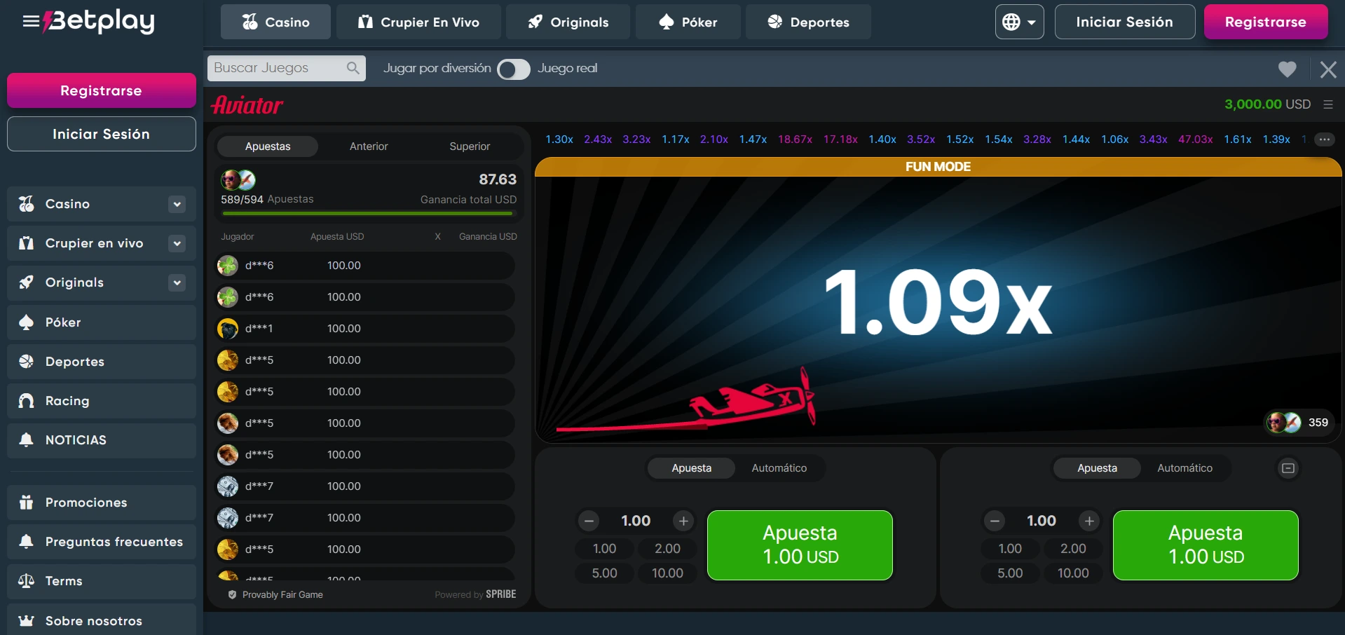 betplay aviator gameplay