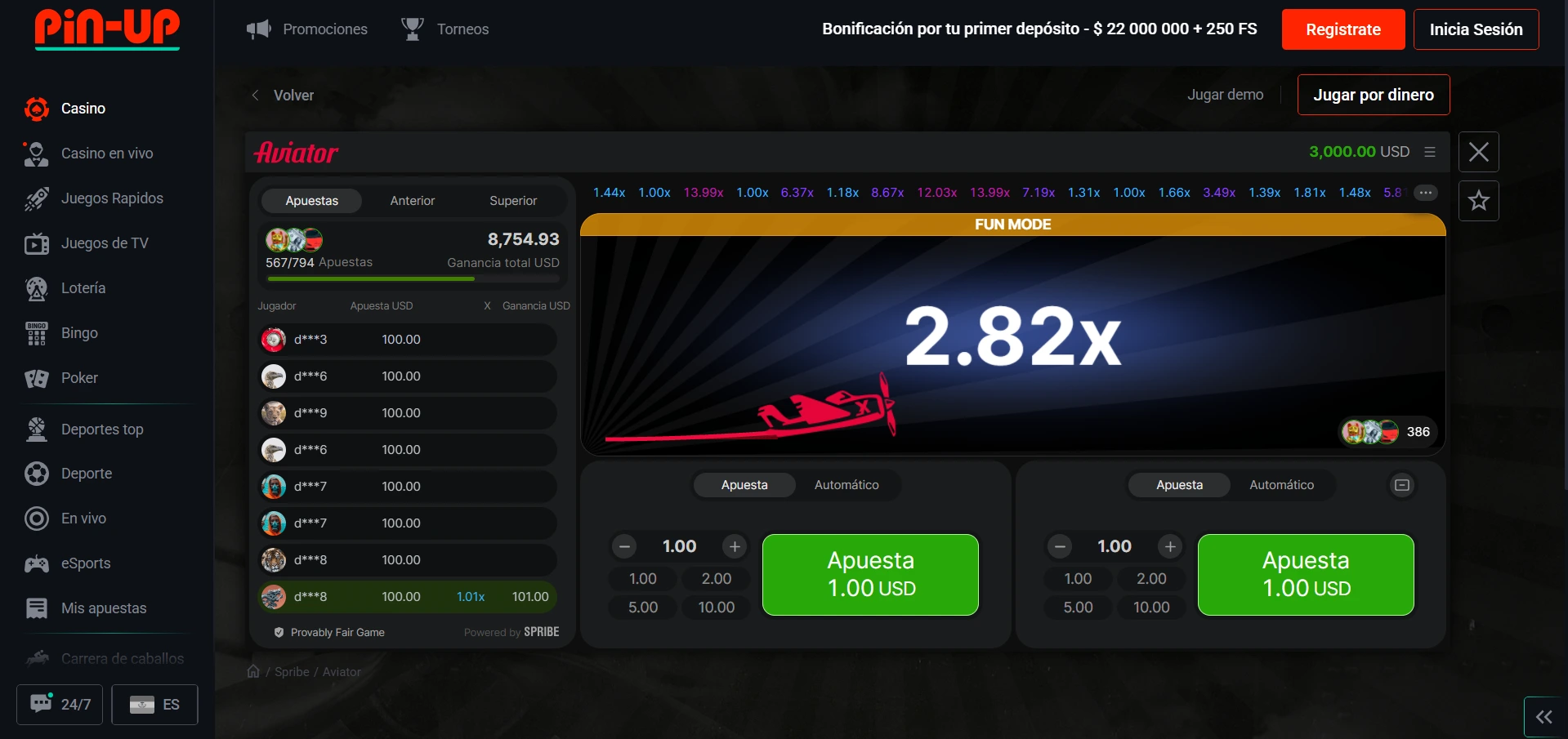 pin up aviator gameplay start